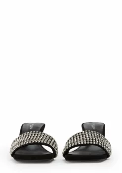 Tony Bianco New Arrivals Amos Crystal/Black Suede 6.5cm Heels