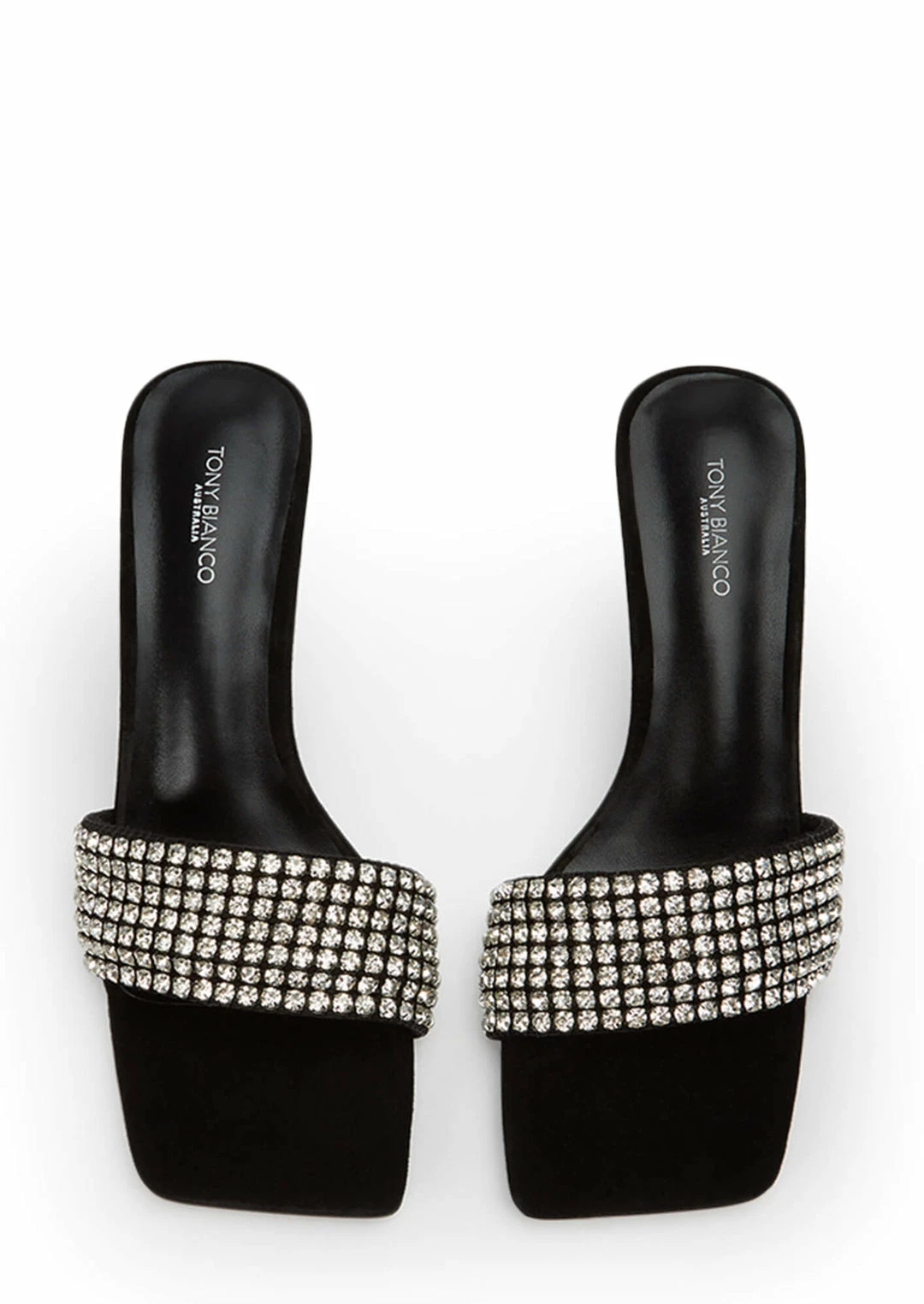 Tony Bianco New Arrivals Amos Crystal/Black Suede 6.5cm Heels 5 Tony Bianco New Arrivals Amos Crystal/Black Suede 6.5cm Heels