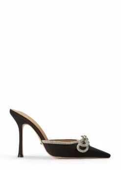 Tony Bianco Ellen Black Satin 10.5cm Heels