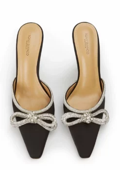 Tony Bianco Ellen Black Satin 10.5cm Heels