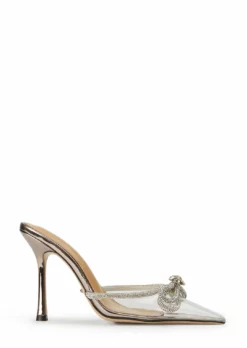 Tony Bianco Ellen Clear Vinylite/Gunmetal Shine 10.5cm Heels