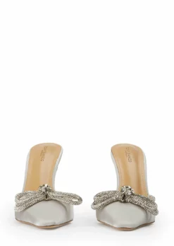 Tony Bianco Ellen Silver Satin 10.5cm Heels New Arrivals