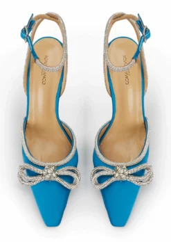 Tony Bianco Eros Blue Satin 10.5cm Heels New Arrivals
