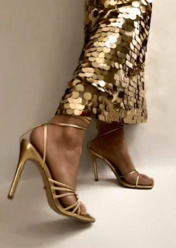 Tony Bianco Shoes Feliz Gold Nappa Metallic 10.5cm Heels