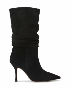 Tony Bianco Shoes Kerri Black Suede 9.5cm Calf Boots