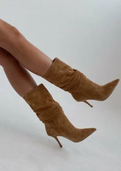 Tony Bianco Kerri Butterscotch Suede 9.5cm Calf Boots