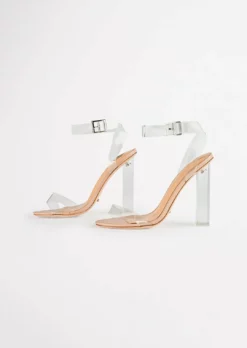 Tony Bianco Back In Stock Kiki Clear Vinylite/Skin Capretto 11cm Heels