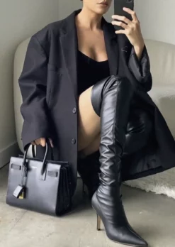 Tony Bianco Kylie Black Venezia 9.5cm Long Boots Shoes