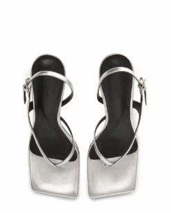 Tony Bianco Lincoln Silver Nappa Metallic 9.5cm Heels