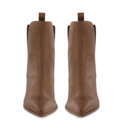 Tony Bianco Leigh Caramel Diesel/Choc Wax 10.3cm Ankle Boots