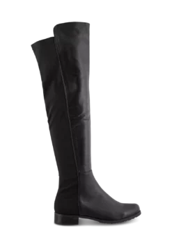 Tony Bianco Shoes Panache Black Luxe/Black Micro Stretch 3cm Long Boots