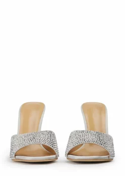 Tony Bianco Serri Silver Satin 10.5cm Heels