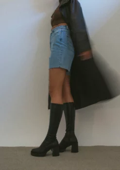 Tony Bianco Tibby Black Venice/Black Venezia 9cm Calf Boots