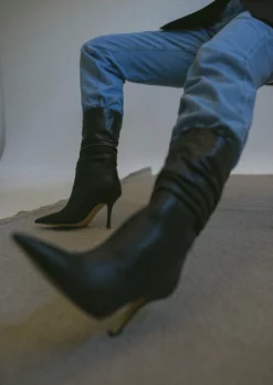 Tony Bianco Kerri Black Nappa 9.5cm Calf Boots