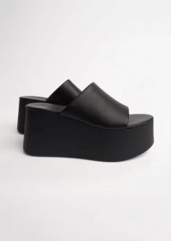 Tony Bianco Tegan Black Sheep Nappa 9.5cm Wedges