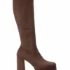 Tony Bianco Toniq Choc Stretch Suede 12cm Calf Boots New Arrivals 2 Tony Bianco Toniq Choc Stretch Suede 12cm Calf Boots New Arrivals