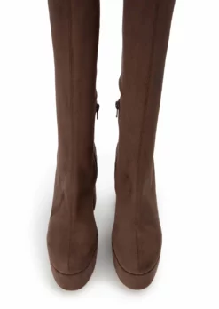 Tony Bianco Toniq Choc Stretch Suede 12cm Calf Boots New Arrivals 8 Tony Bianco Toniq Choc Stretch Suede 12cm Calf Boots New Arrivals
