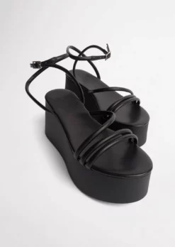 Tony Bianco Tory Black Sheep Nappa 9.5cm Wedges
