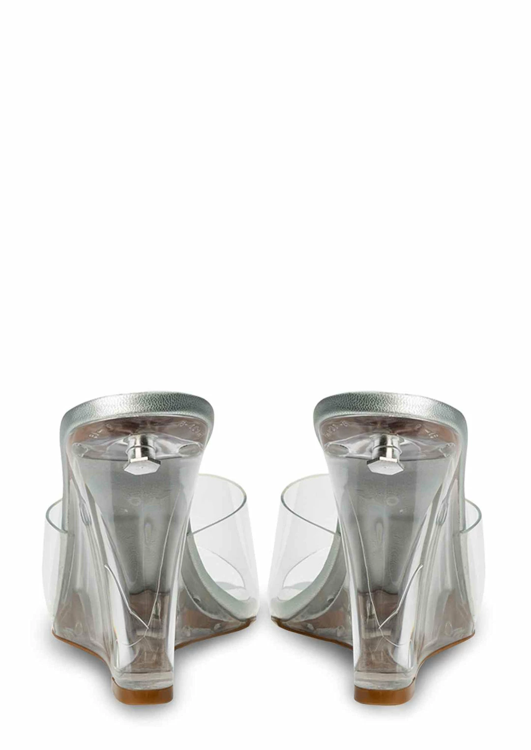 Tony Bianco Hot List Alessi Clear Vinylite/Silver 10cm Wedges 7 Tony Bianco Hot List Alessi Clear Vinylite/Silver 10cm Wedges