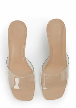 Tony Bianco Alessi Clear Vinylite/Skin 10cm Wedges 8 Tony Bianco Alessi Clear Vinylite/Skin 10cm Wedges
