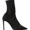 Tony Bianco Alexia Black Lycra 10.5cm Ankle Boots Shoes
