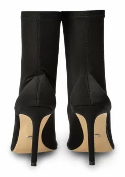 Tony Bianco Alexia Black Lycra 10.5cm Ankle Boots Shoes