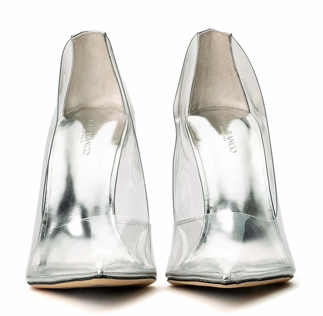 Tony Bianco Alijah Clear Vinylite/Silver 10.5cm Heels Hot List 5 Tony Bianco Alijah Clear Vinylite/Silver 10.5cm Heels Hot List