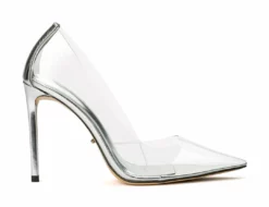 Tony Bianco Alijah Clear Vinylite/Silver 10.5cm Heels Hot List