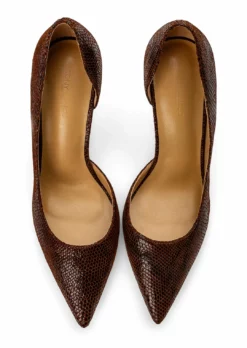 Tony Bianco Alyx Choc Snake 10.5cm Heels