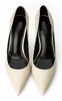 Tony Bianco Anja Vanilla Snake 10.5cm Heels