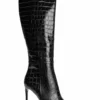 Tony Bianco Apollo Black Croc 10.5cm Calf Boots