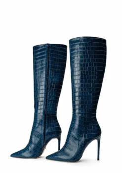 Tony Bianco Shoes Apollo Blue Croc 10.5cm Calf Boots