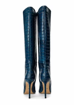 Tony Bianco Shoes Apollo Blue Croc 10.5cm Calf Boots