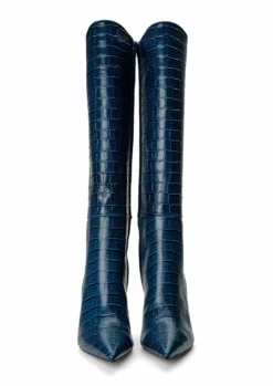 Tony Bianco Shoes Apollo Blue Croc 10.5cm Calf Boots