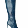 Tony Bianco Shoes Apollo Blue Croc 10.5cm Calf Boots