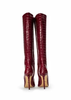 Tony Bianco Apollo Bordeaux Croc 10.5cm Calf Boots