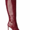 Tony Bianco Apollo Bordeaux Croc 10.5cm Calf Boots