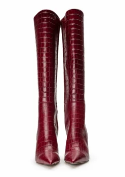 Tony Bianco Apollo Bordeaux Croc 10.5cm Calf Boots