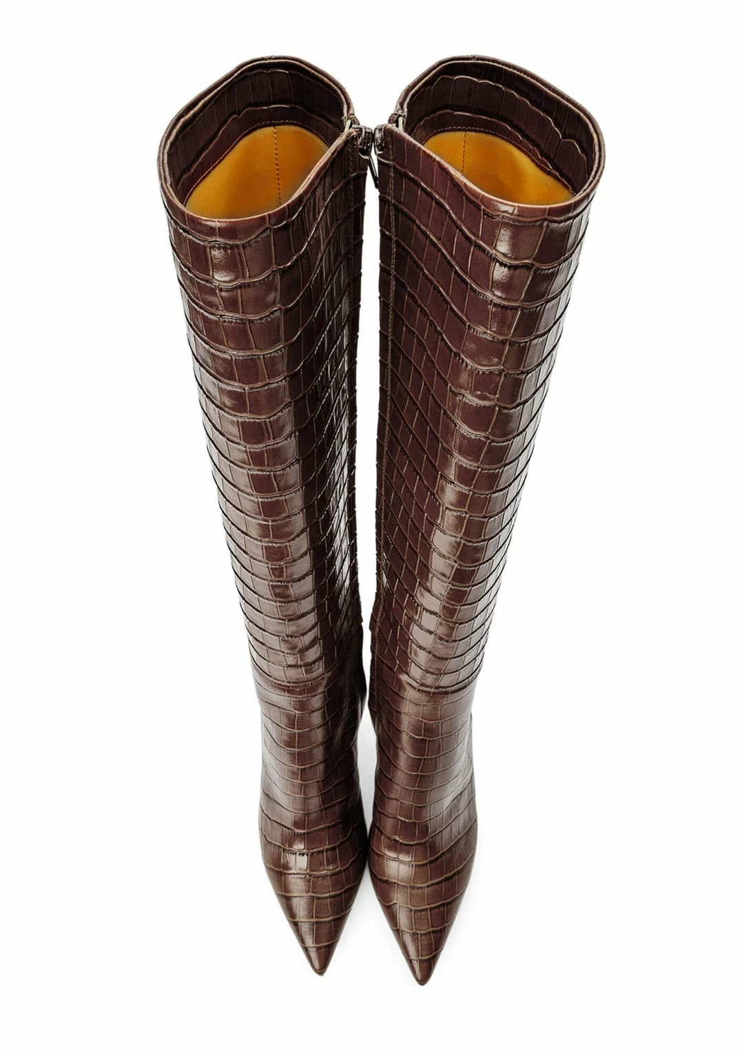 Tony Bianco Apollo Choc Croc 10.5cm Calf Boots Shoes 6 Tony Bianco Apollo Choc Croc 10.5cm Calf Boots Shoes