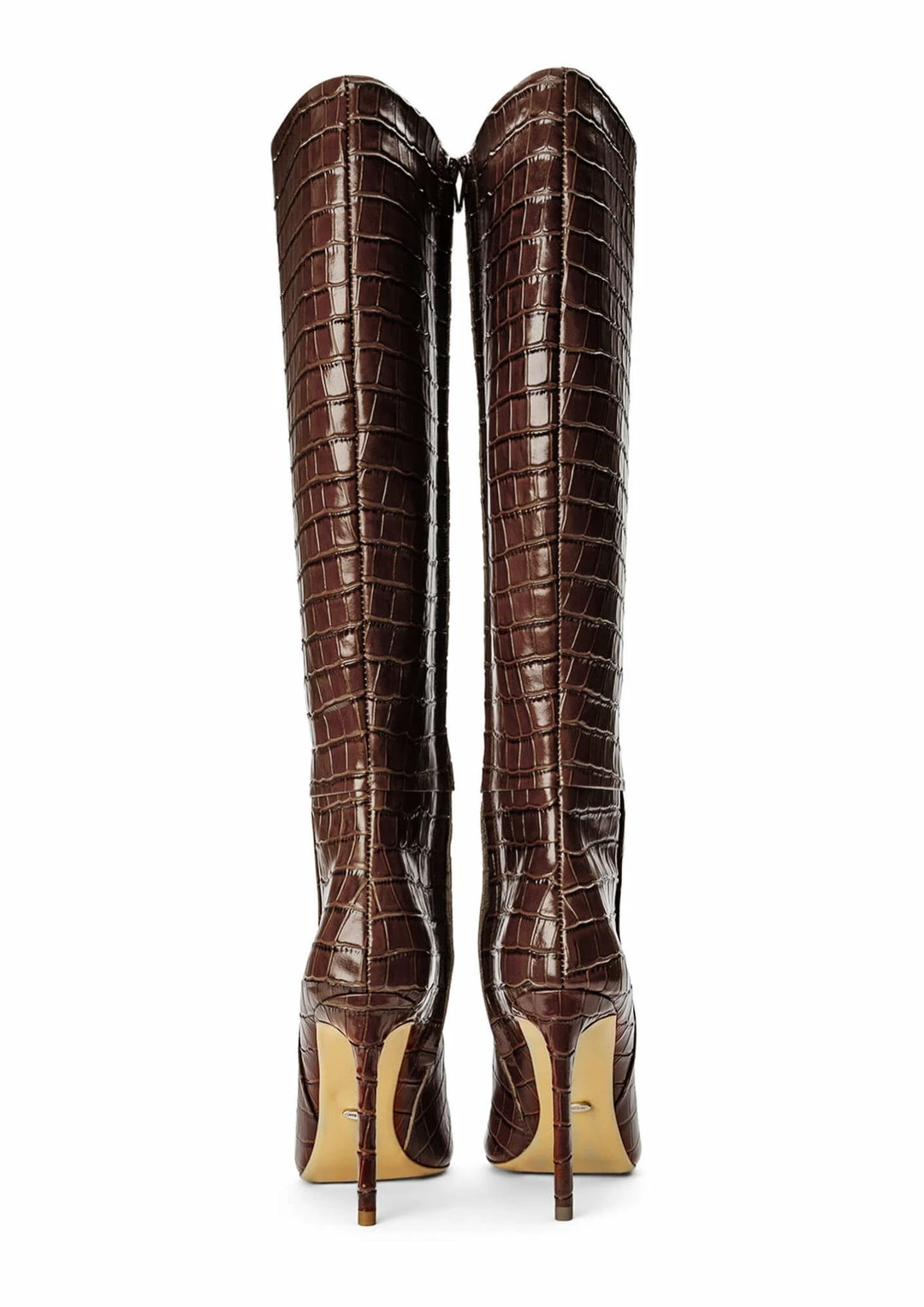 Tony Bianco Apollo Choc Croc 10.5cm Calf Boots Shoes 8 Tony Bianco Apollo Choc Croc 10.5cm Calf Boots Shoes