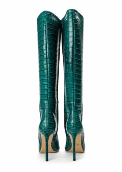 Tony Bianco Apollo Green Croc 10.5cm Calf Boots Shoes