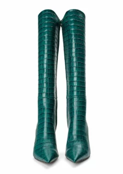 Tony Bianco Apollo Green Croc 10.5cm Calf Boots Shoes