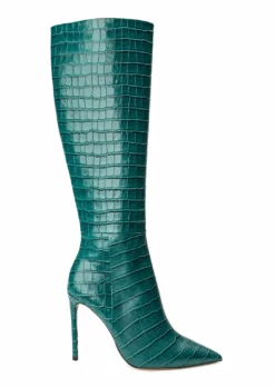Tony Bianco Apollo Green Croc 10.5cm Calf Boots Shoes
