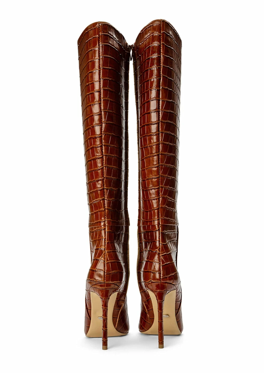 Tony Bianco Apollo Tan Croc 10.5cm Calf Boots Shoes 8 Tony Bianco Apollo Tan Croc 10.5cm Calf Boots Shoes