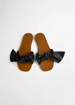 Tony Bianco Assari Black Shimmer 1cm Flats 10 Tony Bianco Assari Black Shimmer 1cm Flats