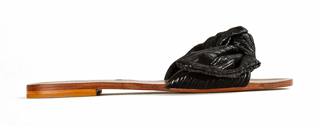 Tony Bianco Assari Black Shimmer 1cm Flats 3 Tony Bianco Assari Black Shimmer 1cm Flats