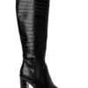 Tony Bianco Bellez Black Croc 9.5cm Calf Boots 1 Tony Bianco Bellez Black Croc 9.5cm Calf Boots