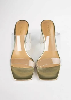 Tony Bianco Hot List Chicago Clear Vinylite/Gold 8.5cm Heels