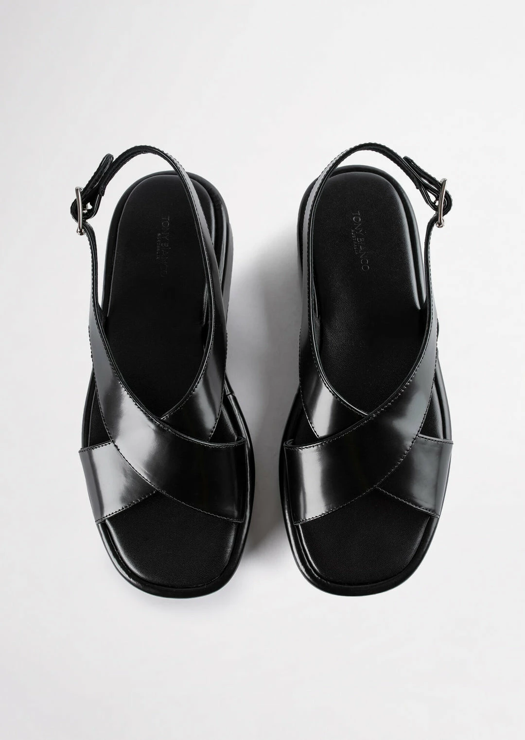 Tony Bianco Shoes Ciara Black Hi Shine 4cm Sandals 7 Tony Bianco Shoes Ciara Black Hi Shine 4cm Sandals