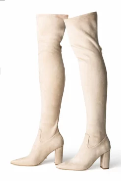 Tony Bianco Shoes Estella Malt Stretch Suede 8.5cm Long Boots